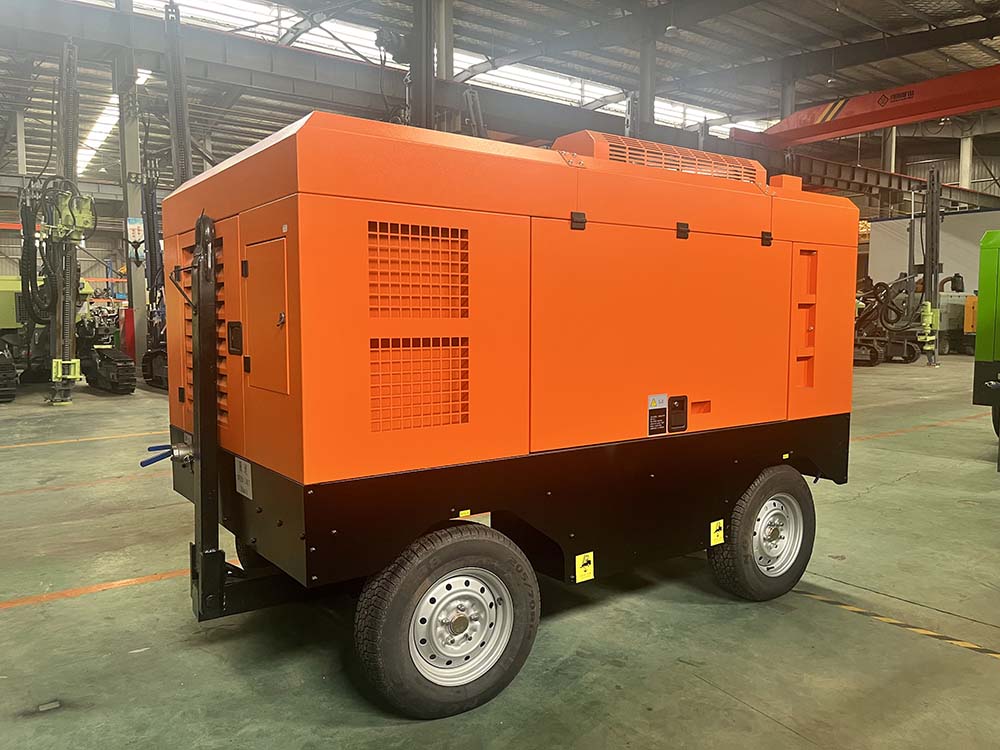 Diesel Engine 17Bar Portable Mobile Rotary Screw Air Compressor Machines