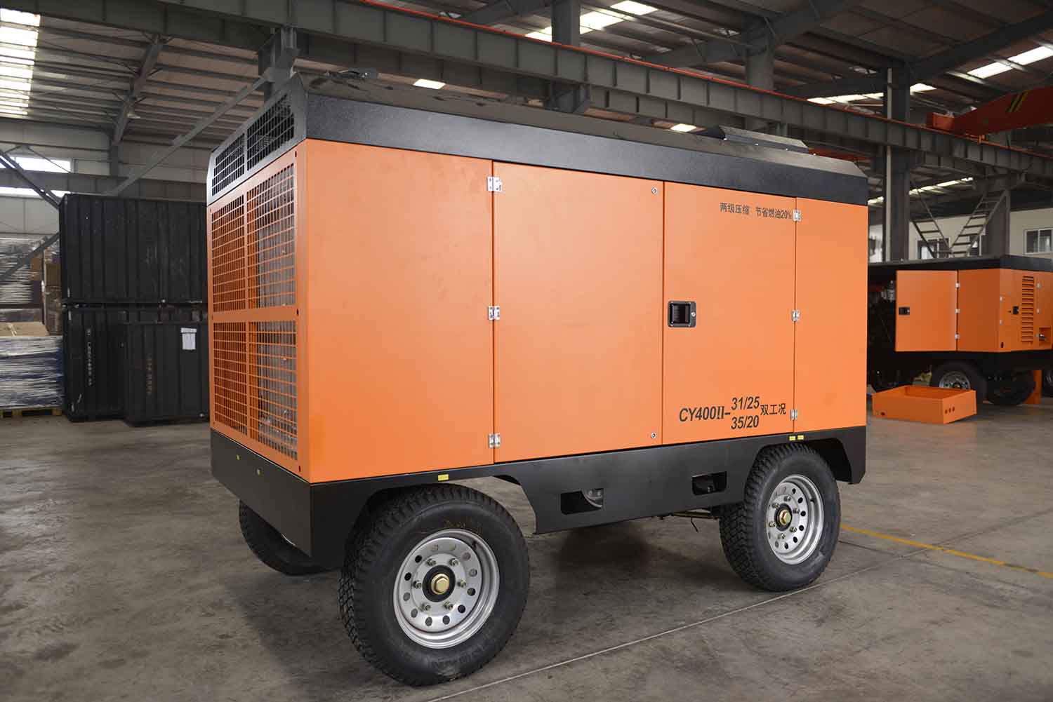 Diesel mobile two stage compression rotary screw air compressor