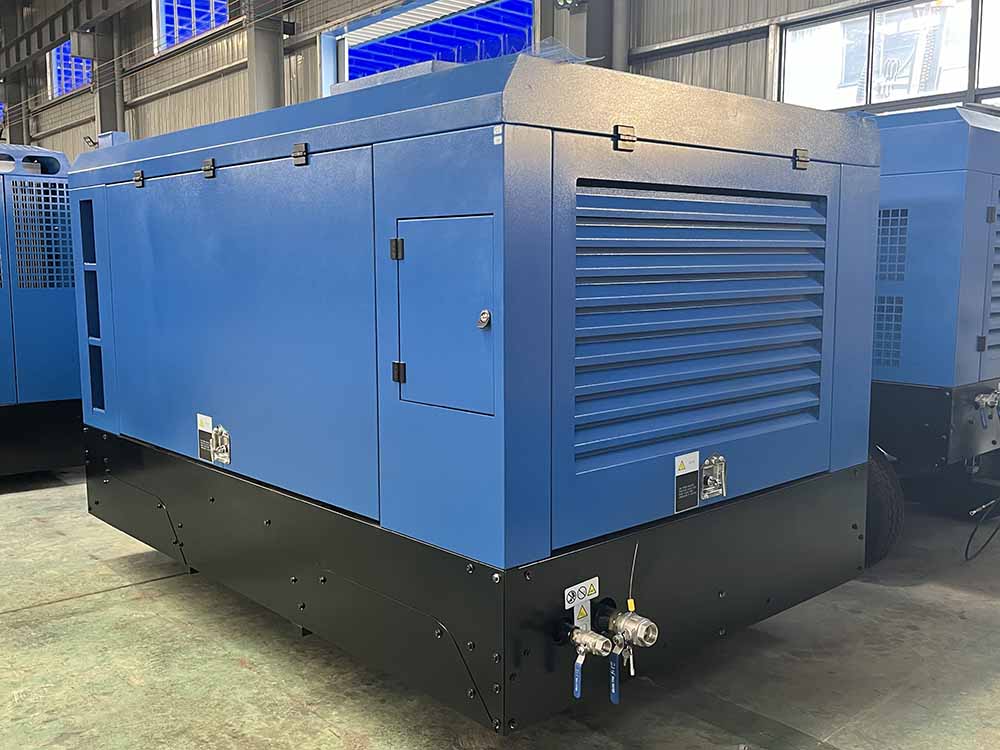 High pressure 25bar diesel stationary screw air compressor