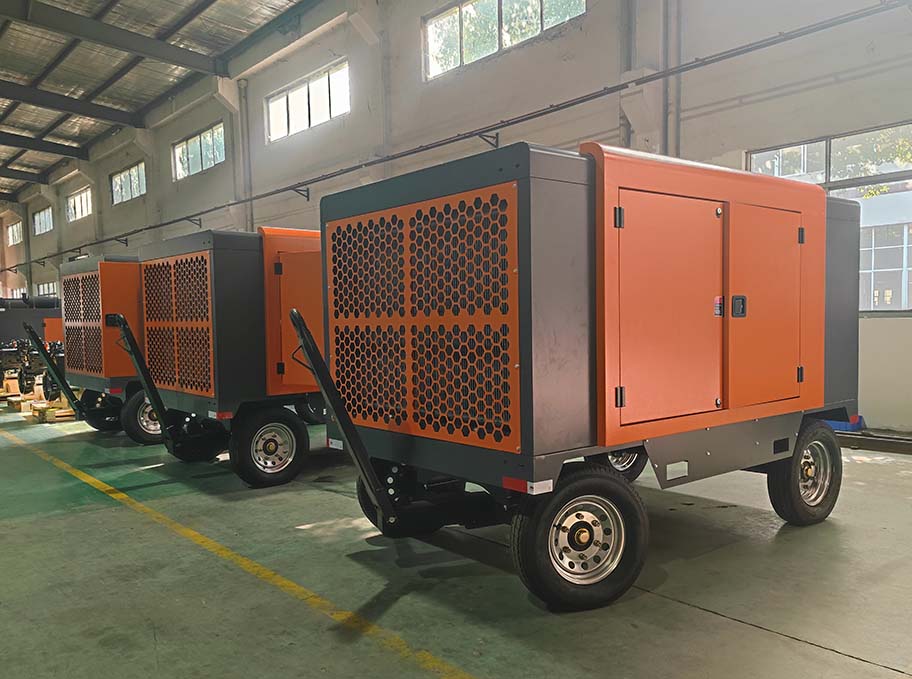 High performance electric portable screw air compressor machine